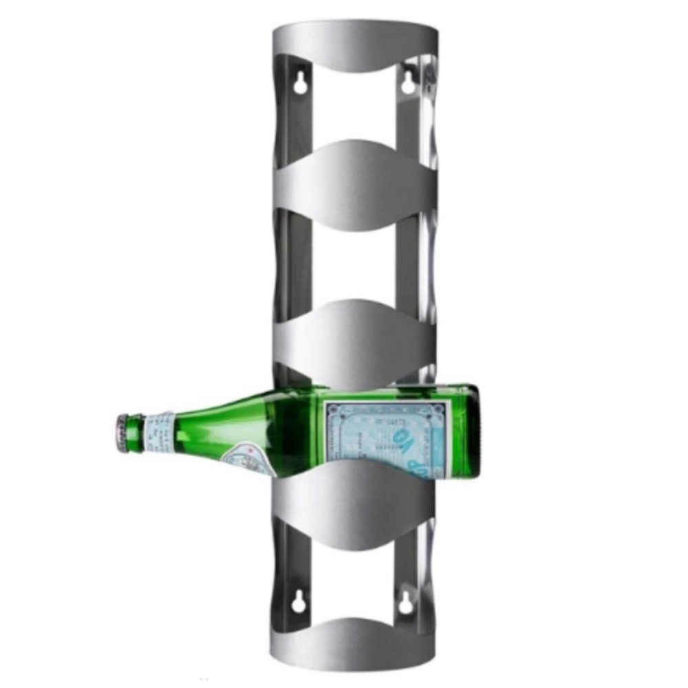 IKEA Vurm 4-Bottle Holder stainless steel wall wine rack modern metal